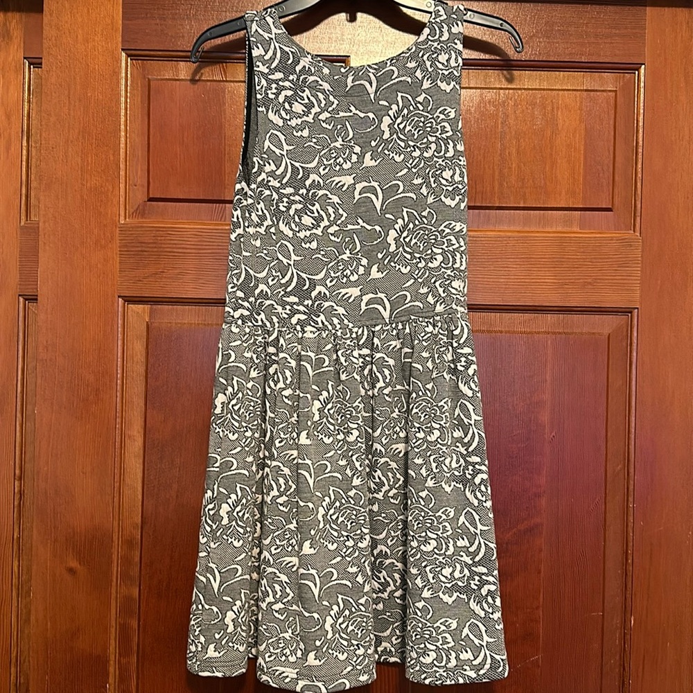 Floral Black and White Dress